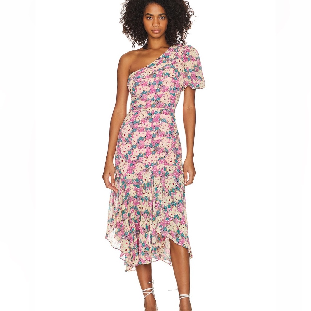 ASTR Santorini Dress in Pink and Black Floral Size Small